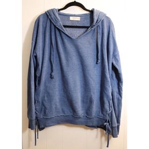 Ocean Drive Medium Blue Hoodie Side Tie Pullover